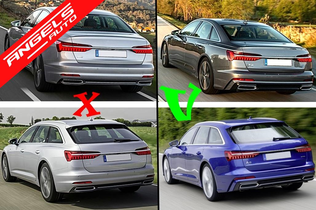 Difuzor Bara Spate cu Tobe compatibil cu Audi A6 C8 4K Sedan (2018-up) RS6 Look Negru - imagine 13