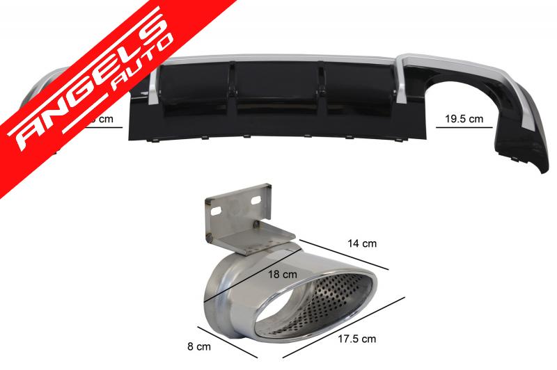 Difuzor Bara Spate compatibil cu Audi A3 8V Sline Facelift (2016-2019) RS3 Design - imagine 2
