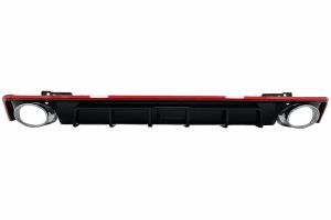 Difuzor Bara Spate cu Tobe compatibil cu Audi A6 C8 4K 2018+ RS6 Look Rosu