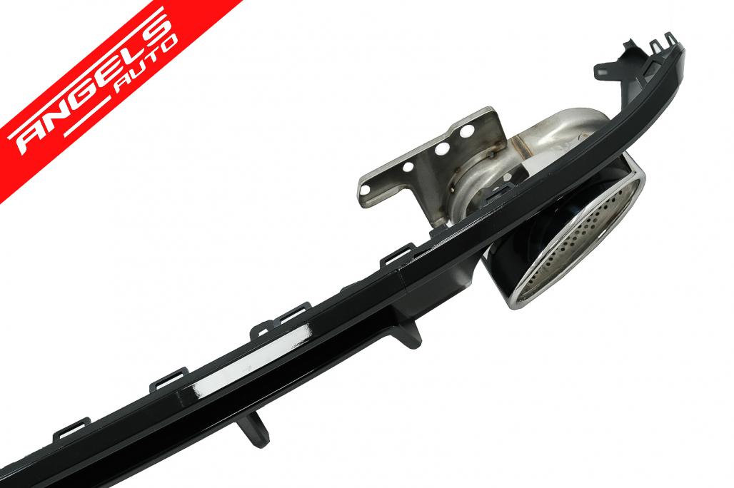 Difuzor Bara Spate cu Tobe compatibil cu Audi A6 C8 4K 2018-up RS6 Look Negru - imagine 3