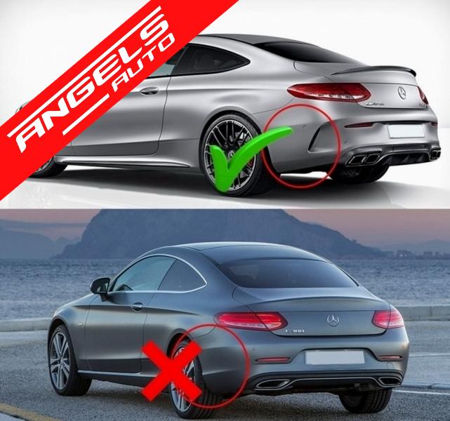 Difuzor compatibil cu Mercedes C-Class C205 Coupe 14-19 Facelift C63S AMG tobe negre - imagine 6