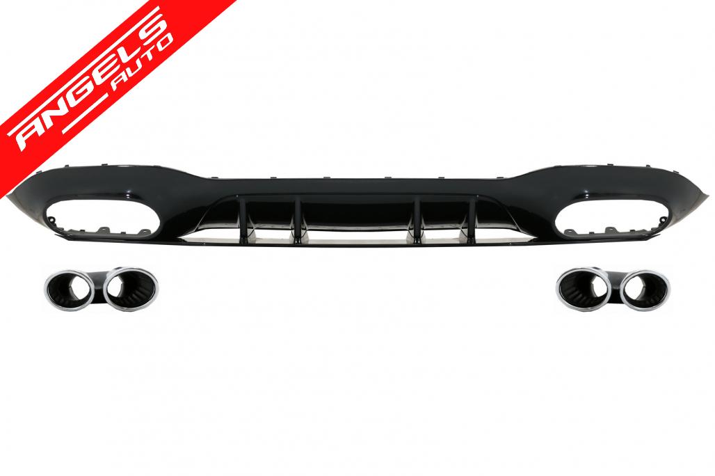 Difuzor Bara Spate compatibil cu Mercedes A-Class V177 Sedan 2018-up Evacuari Crom