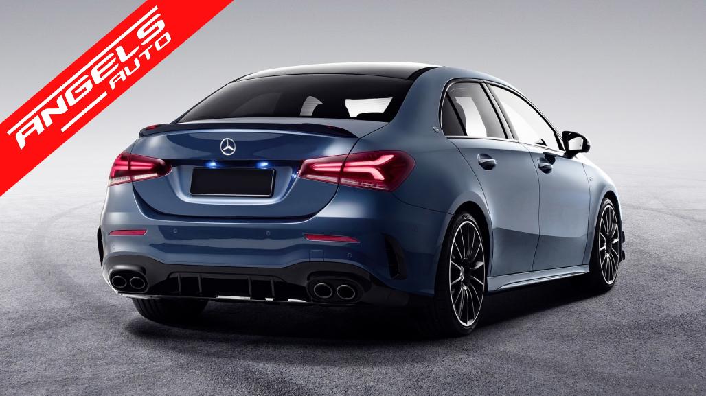 Difuzor Bara Spate compatibil cu Mercedes A-Class V177 Sedan 2018-up Evacuari Negre - imagine 8