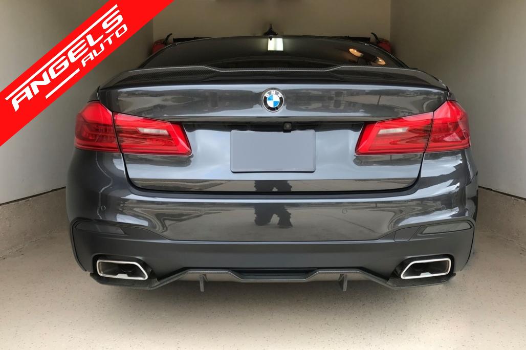 Difuzor Bara Spate cu tobe compatibil cu BMW G30 G38 540 M Performance Carbon Look - imagine 7