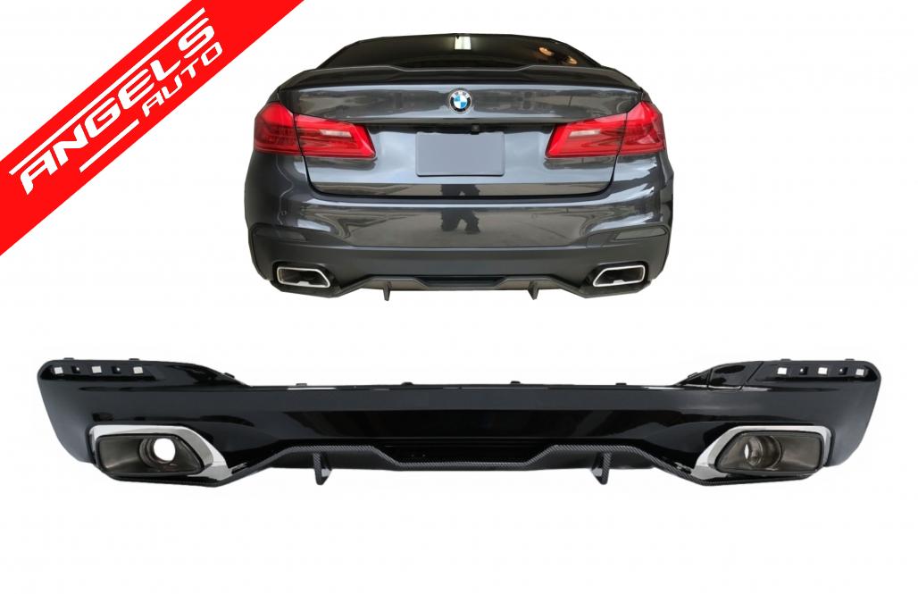 Difuzor Bara Spate cu tobe compatibil cu BMW G30 G38 540 M Performance Carbon Look - imagine 8