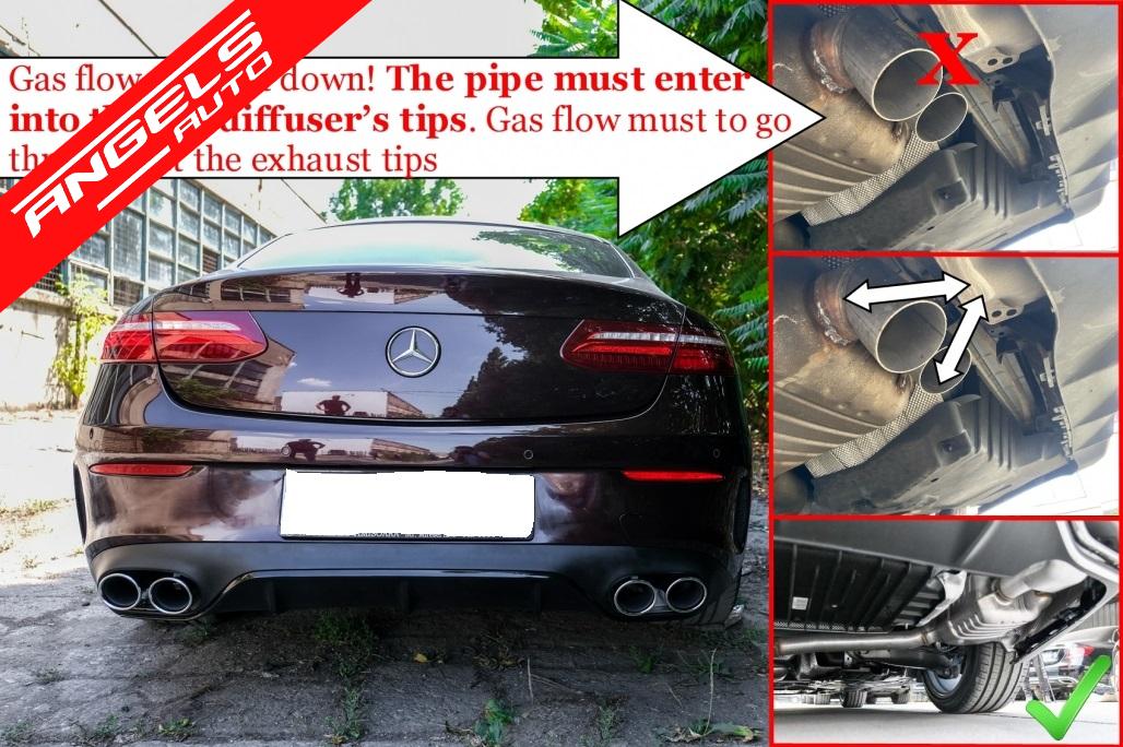 Difuzor Bara Spate compatibil cu Mercedes C238 A238 AMG Sport Line (2016-2019) E53 Night Look - imagine 8