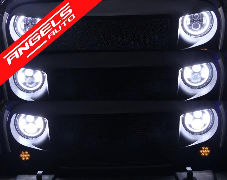 Faruri Full LED CREE Dublu Proiector compatibile cu Jeep Wrangler JK TJ LJ Negru - imagine 7