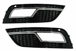 Grile Laterale Bara Fata compatibile cu Audi A4 B8 (2012-2015) RS4 Look Negru-Crom