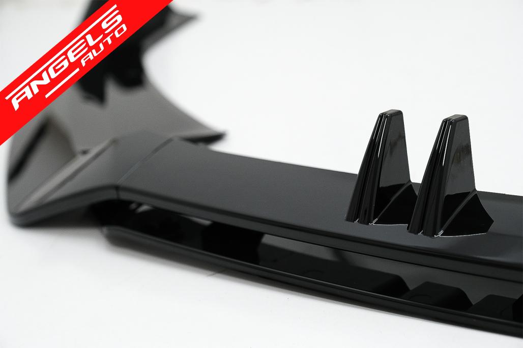 Lip Bara Fata compatibil cu Audi A4 B9 8W S-Line (2016-2018) Negru Lucios - imagine 5