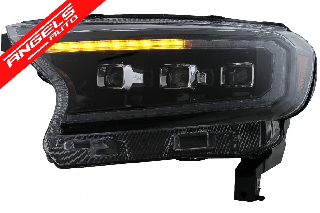 Faruri compatibile cu Ford Ranger (2015-2020) LHD Negru Semnal Dinamic Matrix LED Bar - imagine 4