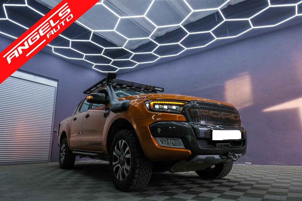 Faruri compatibile cu Ford Ranger (2015-2020) LHD Negru Semnal Dinamic Matrix LED Bar - imagine 8