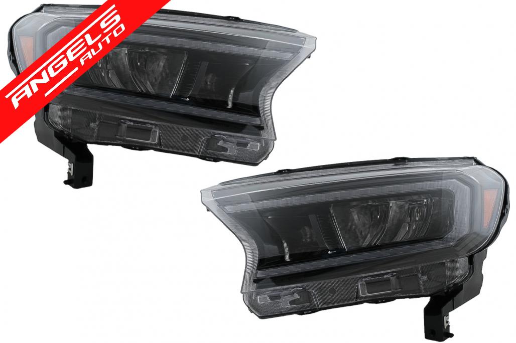 Faruri compatibile cu Ford Ranger (2015-2020) LHD Negru Semnal Dinamic LED Light Bar - imagine 4