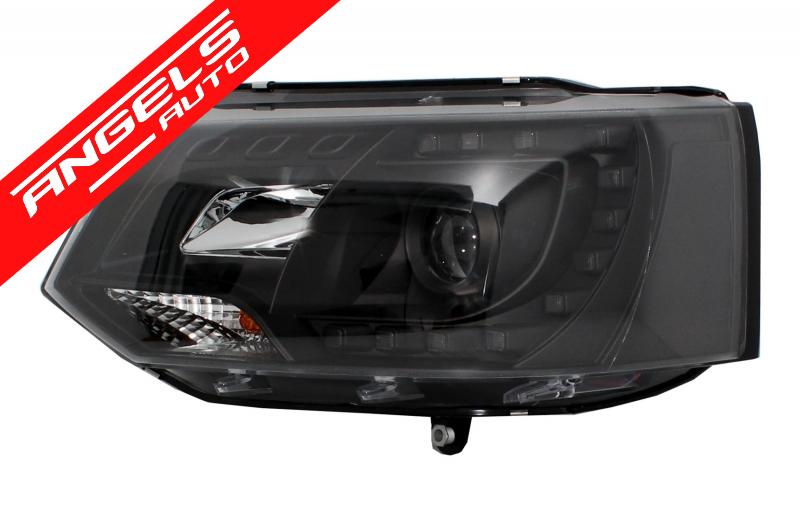 Faruri compatibile cu VW Transporter T5 (2010-2015) Fundal Negru LED DRL Dayline Look - imagine 5