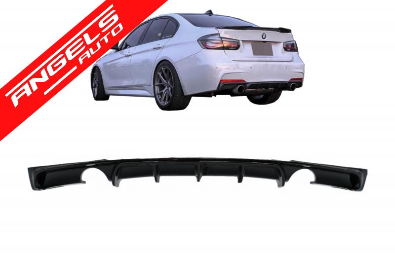 Difuzor Bara Spate Dublu compatibil cu BMW Seria 3 F30 F31 (2011-2019) M Piano Black - imagine 6