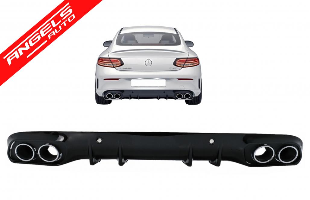Difuzor Bara Spate cu Tobe compatibil cu Mercedes C-Class C205 A205 2014+ C43 Look - imagine 6
