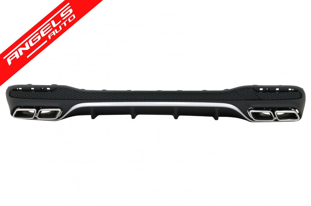 Difuzor Bara Spate cu Tobe Crom compatibil cu Mercedes GLE W166 SUV Sport Line Look