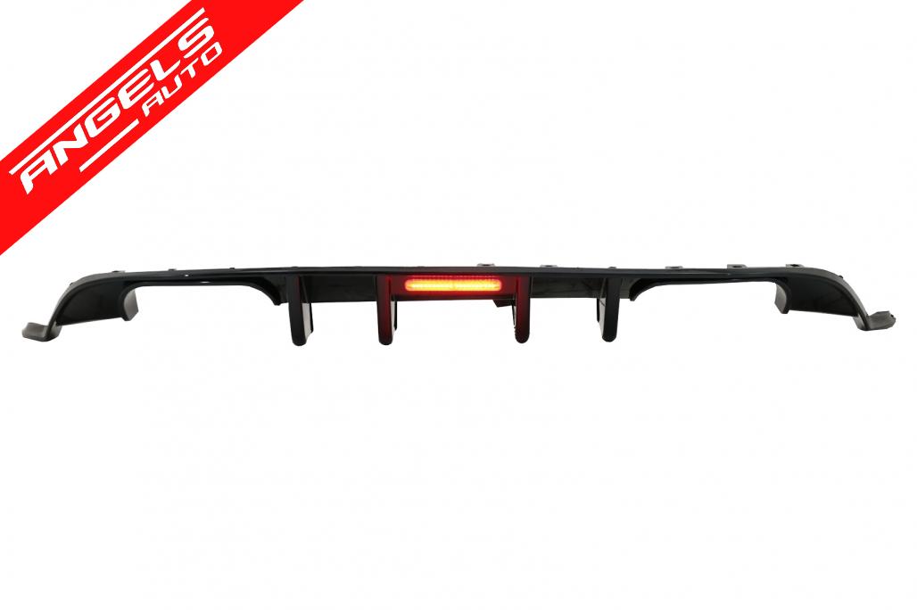 Difuzor Spate compatibil cu VW compatibil cu Golf 7.5 (2017-2019) R Look Negru Lucios cu Reflector