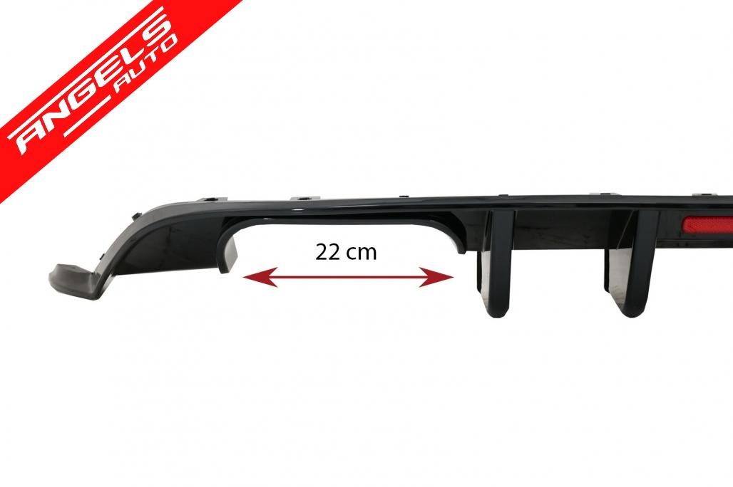 Difuzor Spate compatibil cu VW compatibil cu Golf 7.5 (2017-2019) R Look Negru Lucios cu Reflector - imagine 4