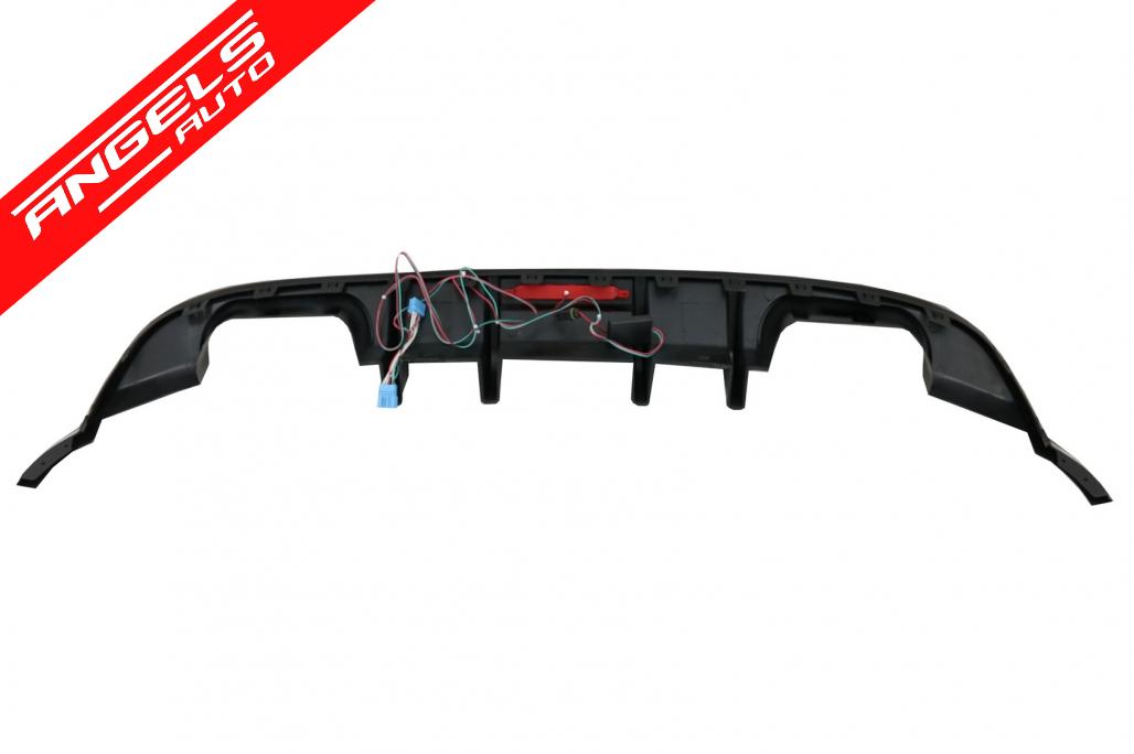 Difuzor Spate compatibil cu VW compatibil cu Golf 7.5 (2017-2019) R Look Negru Lucios cu Reflector - imagine 5