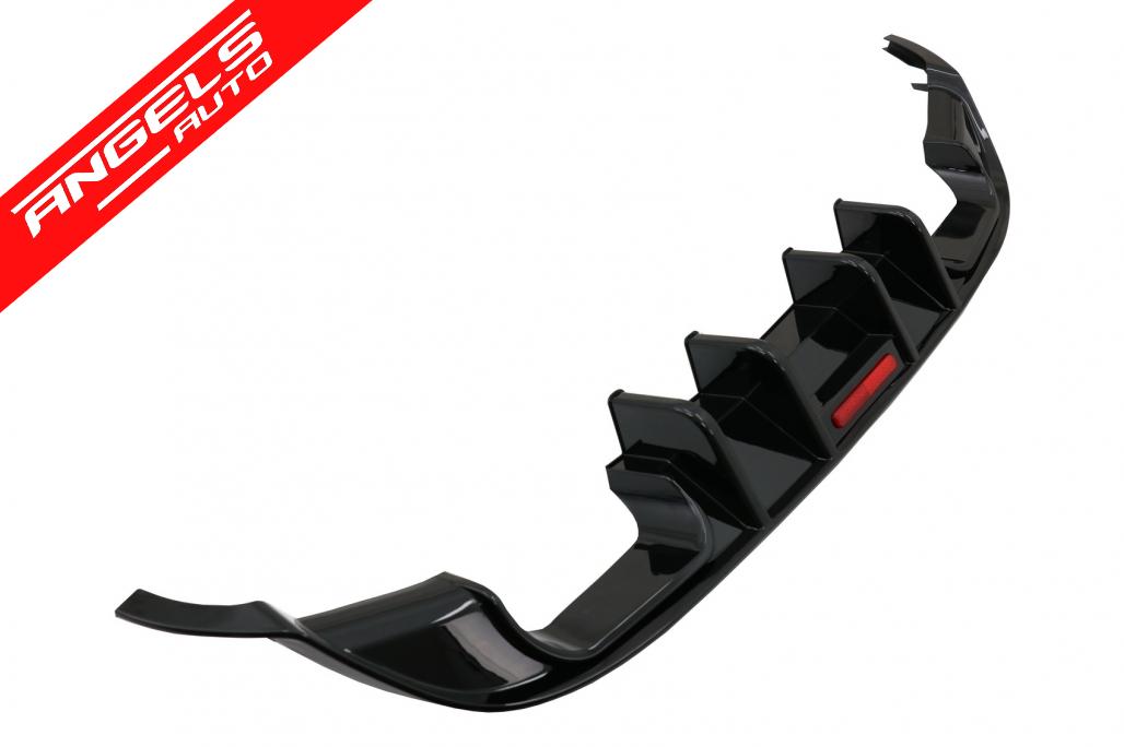 Difuzor Spate compatibil cu VW compatibil cu Golf 7.5 (2017-2019) R Look Negru Lucios cu Reflector - imagine 7