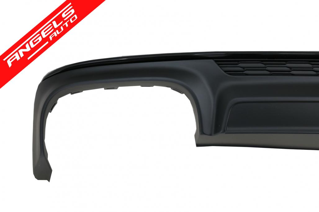 Difuzor Spate si Tobe compatibil cu Audi A6 C8 4K Avant Sedan 2018-up S6 Look Negru - imagine 4
