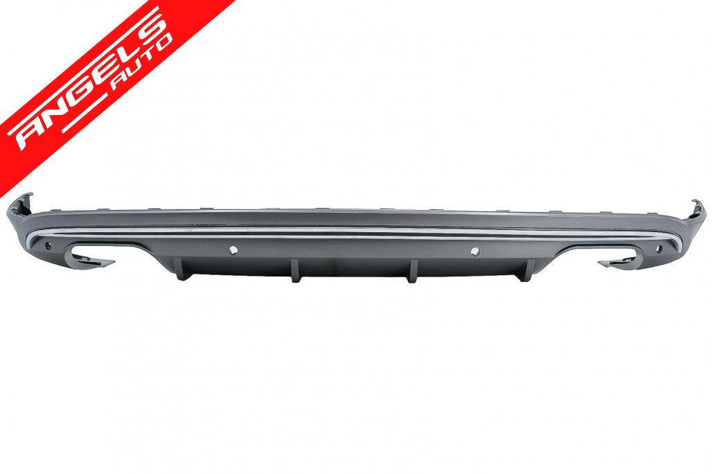 Difuzor Bara Spate cu Tips-uri compatibil cu Audi Q5 8R (2009-2016) Gri/Crom - imagine 2