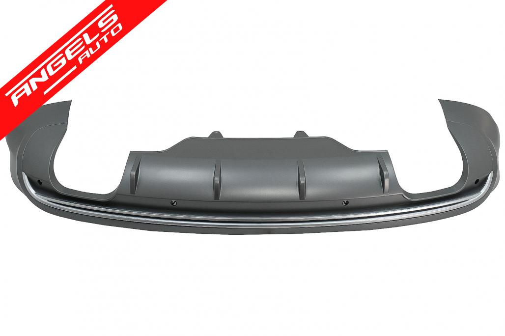 Difuzor Bara Spate cu Tips-uri compatibil cu Audi Q5 8R (2009-2016) Gri/Crom - imagine 3