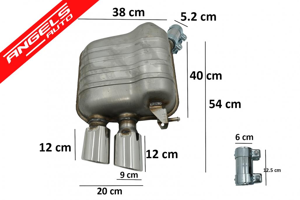 Difuzor Bara Spate cu Tips-uri compatibil cu Audi Q5 8R (2009-2016) Gri/Crom - imagine 6