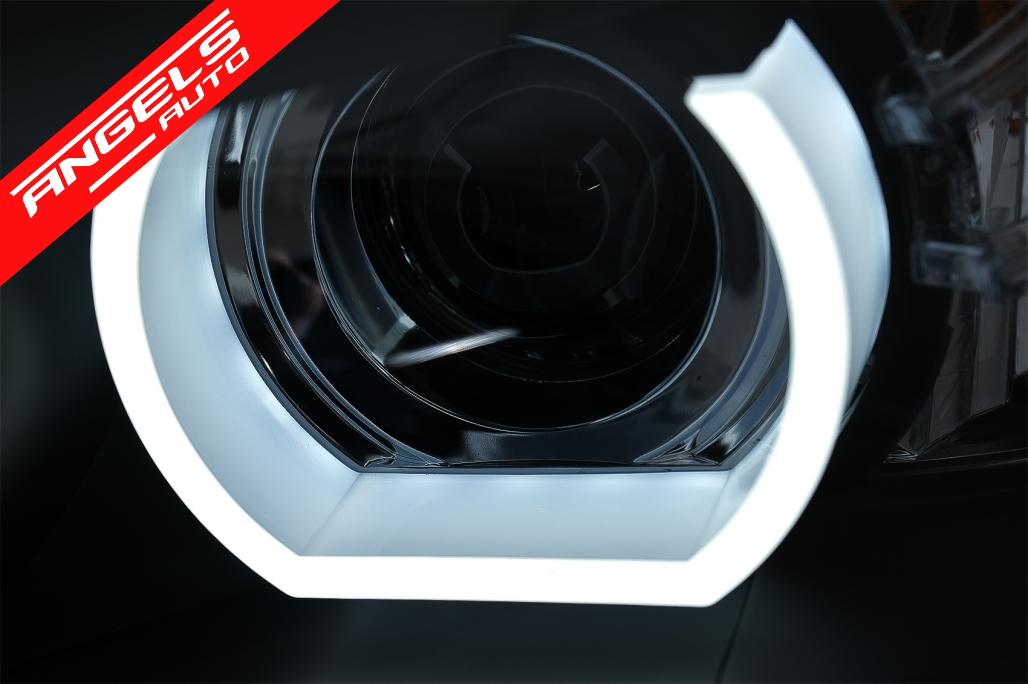 Faruri Xenon U-Led 3D Angel Eyes compatibile cu BMW E90 E91 (03.2005-08.2008) Black Look - imagine 3