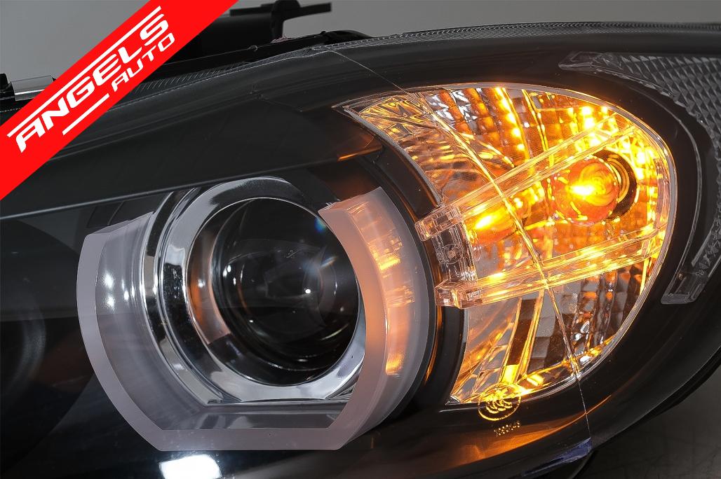 Faruri Xenon U-Led 3D Angel Eyes compatibile cu BMW E90 E91 (03.2005-08.2008) Black Look - imagine 5
