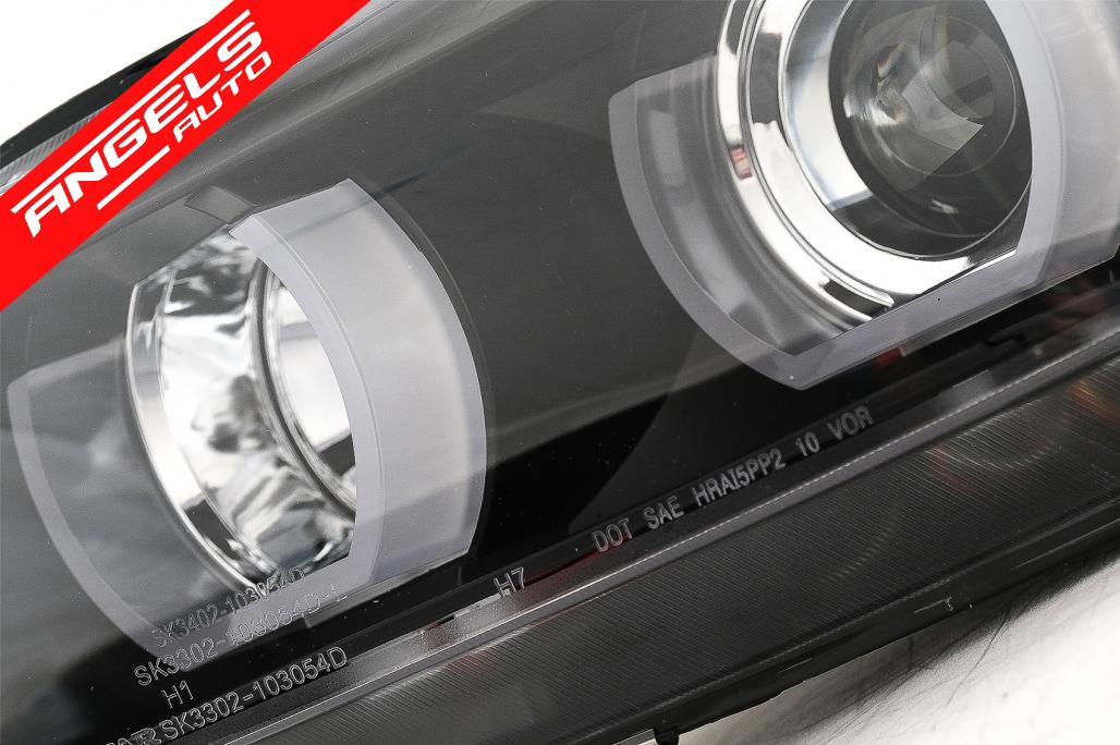 Faruri Xenon U-Led 3D Angel Eyes compatibile cu BMW E90 E91 (03.2005-08.2008) Black Look - imagine 8