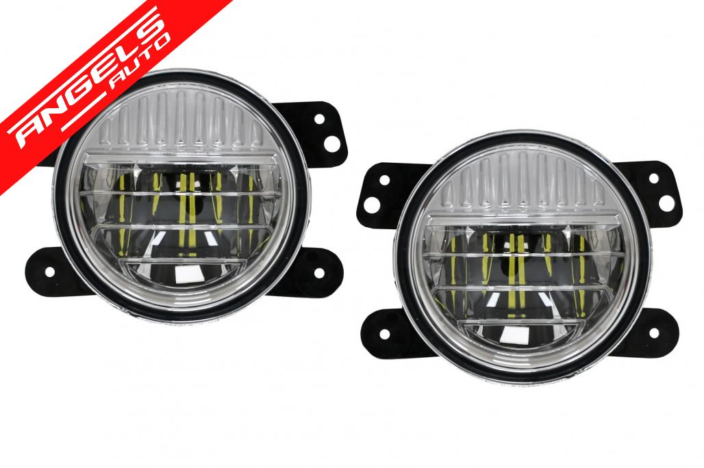 Proiectoare Ceata Full LED compatibile cu Jeep Wrangler JK TJ JL (1996-2018) 4 Inch