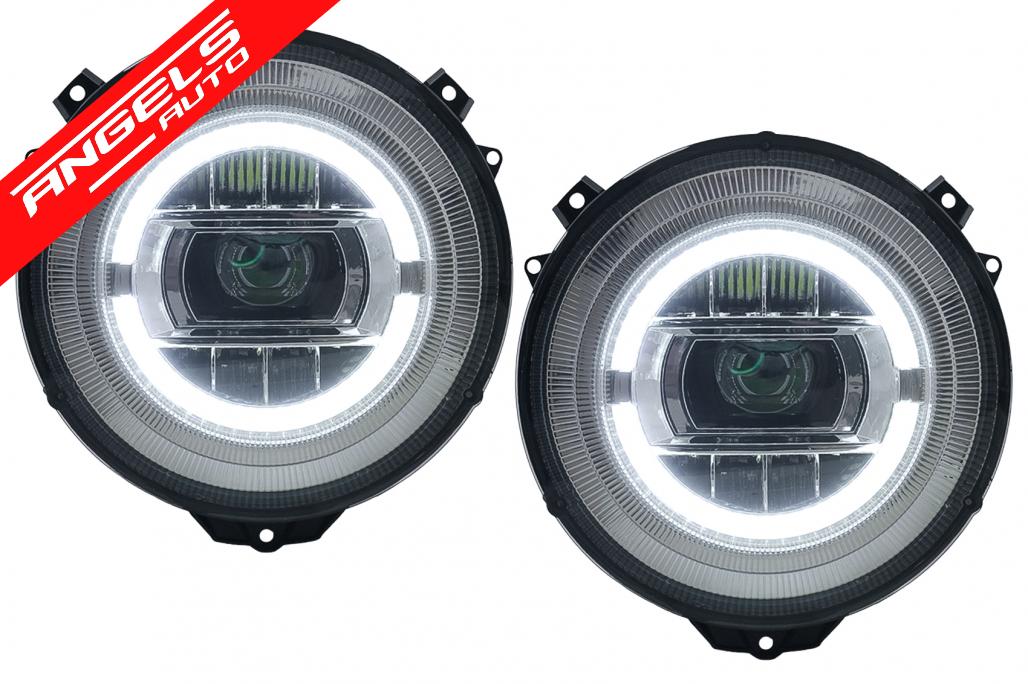 Faruri Full LED compatibile cu Mercedes G-Class W463 (2005-2017) Crom Design