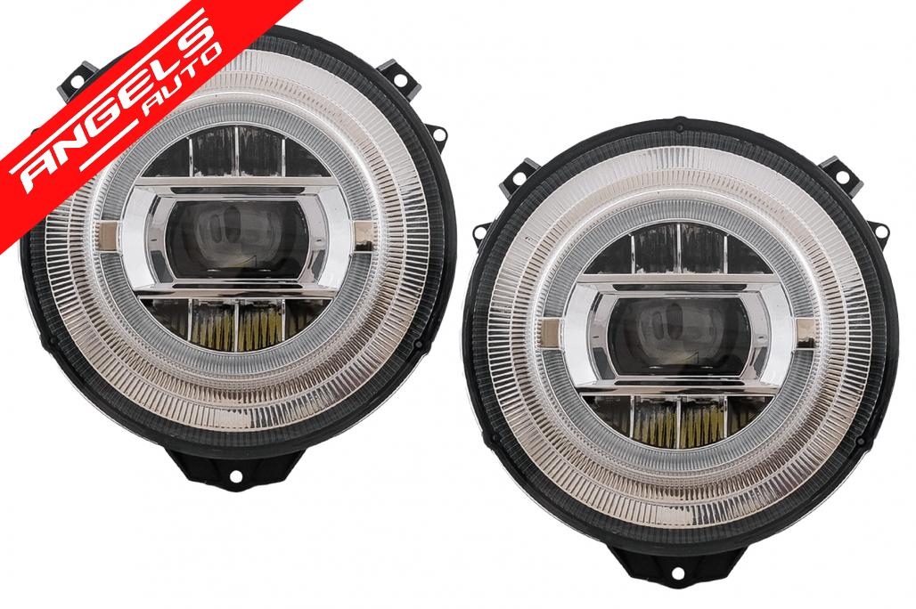 Faruri Full LED compatibile cu Mercedes G-Class W463 (2005-2017) Crom Design - imagine 3