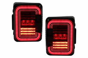 Stopuri Full LED compatibile cu Jeep Wrangler JK (2007-2017) Fumuriu