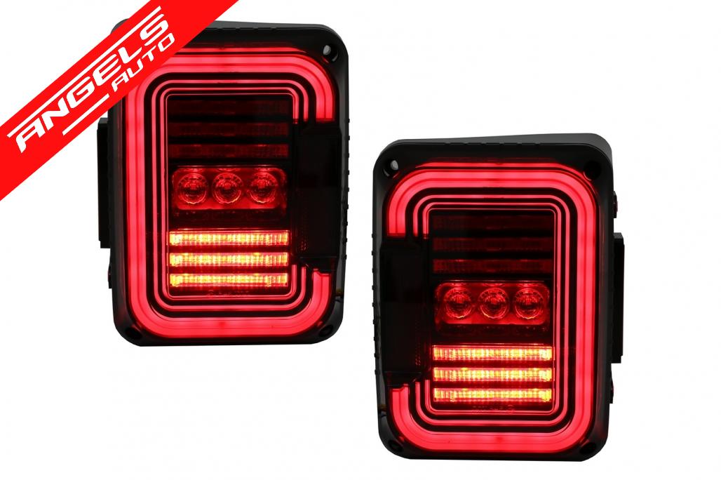 Stopuri Full LED compatibile cu Jeep Wrangler JK (2007-2017) Fumuriu