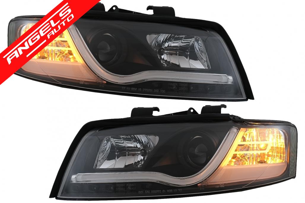 Faruri compatibile cu Audi A4 8E (2001-2004) Lumini de Zi LED DRL Black - imagine 4