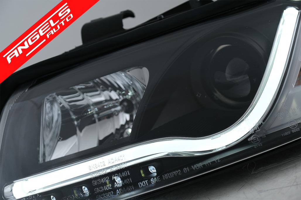 Faruri compatibile cu Audi A4 8E (2001-2004) Lumini de Zi LED DRL Black - imagine 2