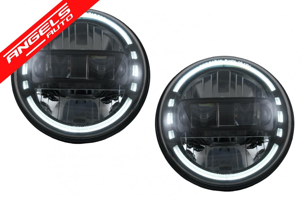 Faruri Full LED CREE Dublu Proiector compatibile cu Jeep Wrangler JK TJ Defender W463 - imagine 4