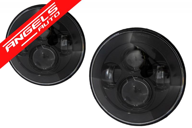 Faruri Full LED CREE Proiector compatibile cu Jeep Wrangler JK LJ Defender W463 Negru