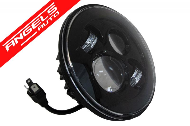 Faruri Full LED CREE Proiector compatibile cu Jeep Wrangler JK LJ Defender W463 Negru - imagine 3