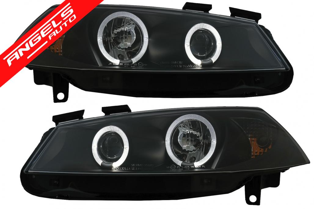 Faruri Angel Eyes compatibile cu Renault Megane II (2002-2008) Negru