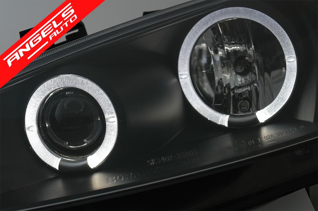 Faruri Angel Eyes compatibile cu Renault Megane II (2002-2008) Negru - imagine 2