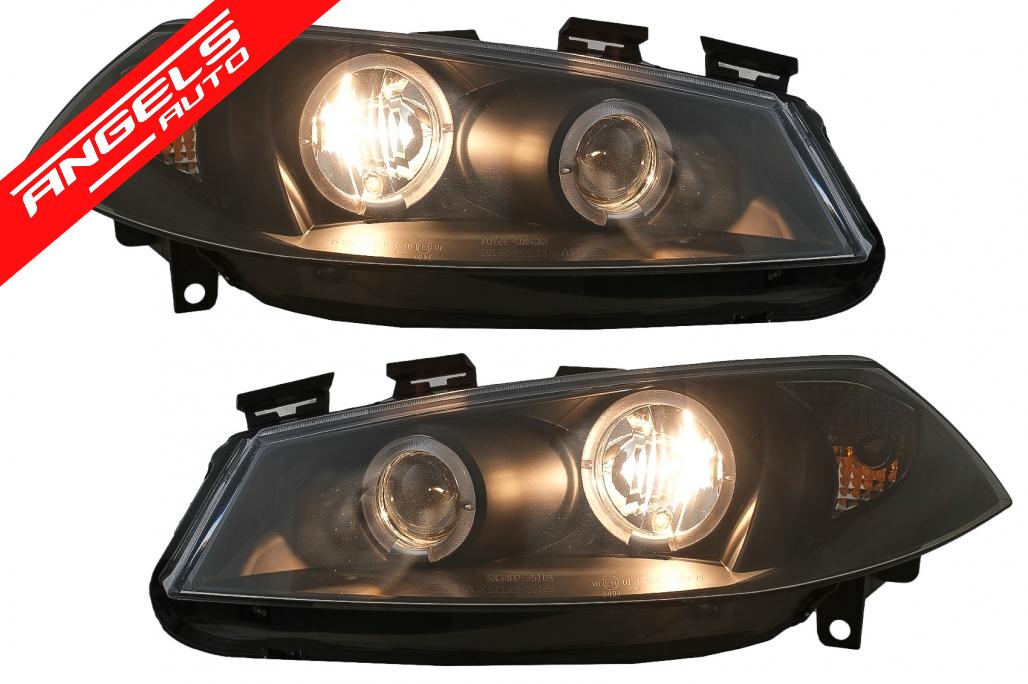 Faruri Angel Eyes compatibile cu Renault Megane II (2002-2008) Negru - imagine 3