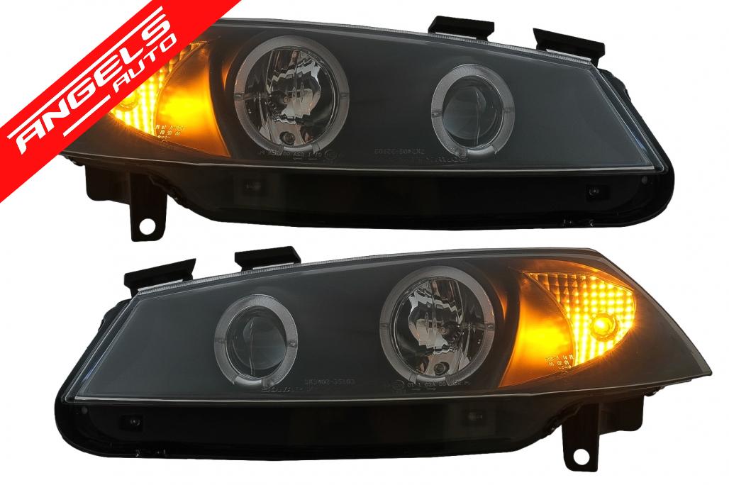 Faruri Angel Eyes compatibile cu Renault Megane II (2002-2008) Negru - imagine 5