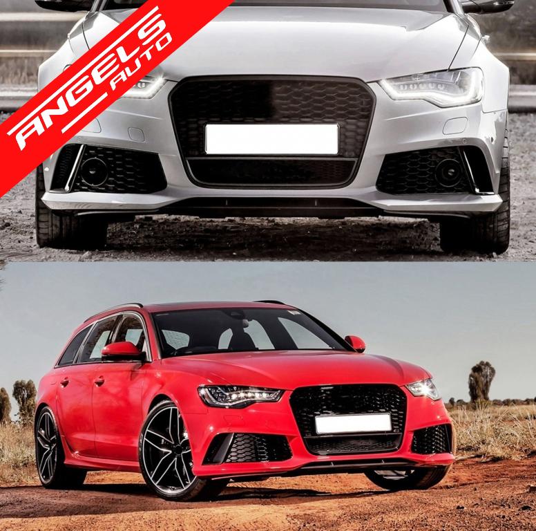 Grila compatibila cu Audi A6 C7 4G Pre-Facelift (2011-2014) RS6 Look Negru - imagine 8
