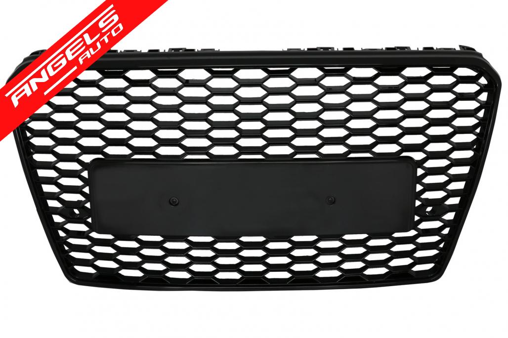 Grila Fata compatibila cu Audi A7 4G Pre-Facelift (2010-2014) RS7 Look Negru Lucios