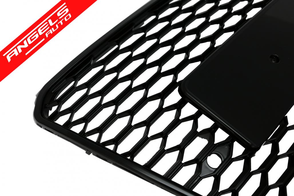 Grila Fata compatibila cu Audi A7 4G Pre-Facelift (2010-2014) RS7 Look Negru Lucios - imagine 2