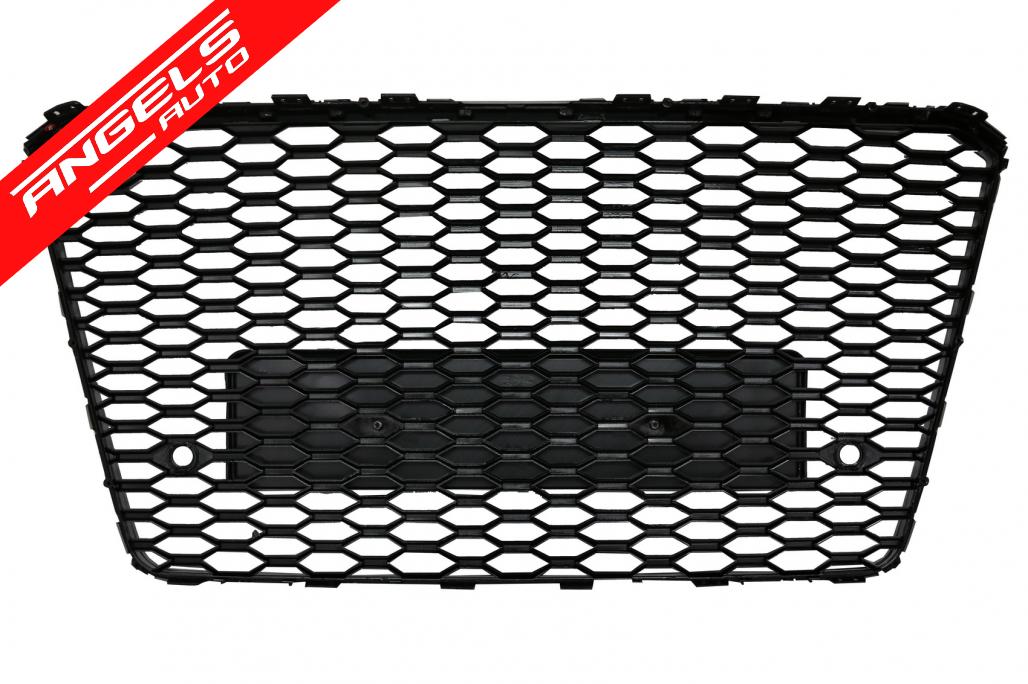 Grila Bara Fata compatibila cu Audi A8 D4 Facelift (2014-2017) RS8 Look Negru Lucios - imagine 4