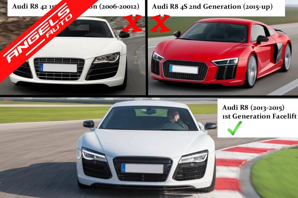 Grila Centrala compatibila cu Audi R8 (2013-2015) RS Look Negru Lucios - imagine 7